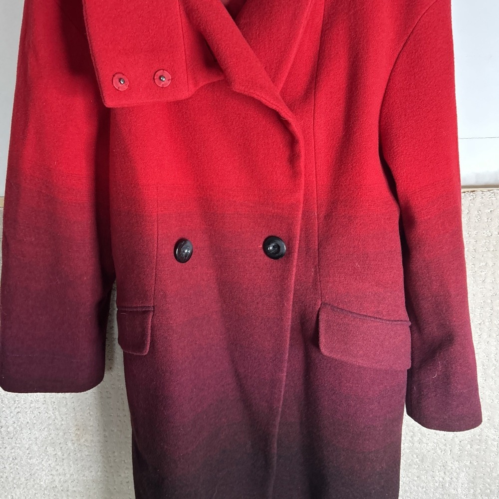 Worthington Wool Dress Coat Ladies Women S Red Ombre NWT Retail $250.00 c2655 - Picture 3 of 9